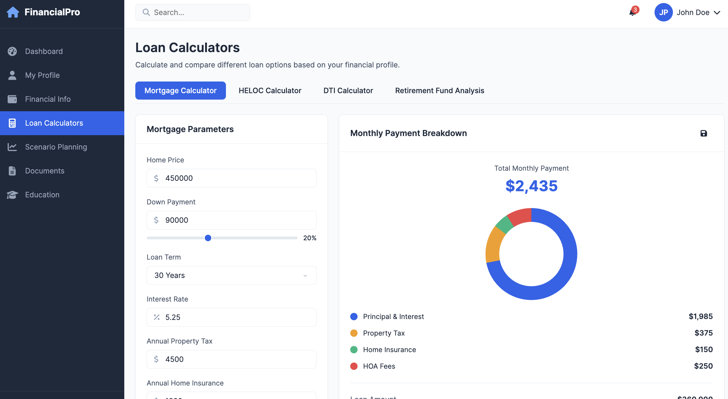 Financial Assistant Screenshot